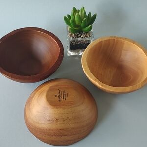 Hearth & Hand Rubberwood Bowl 3 Pieces Mini Style Boho Farmhouse